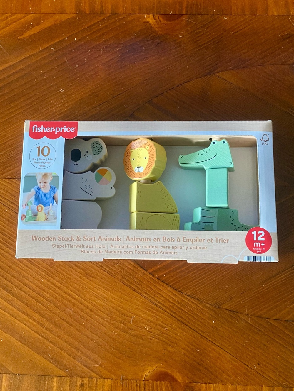 Fisher-Price Wooden Stack & Sort Animals Toy